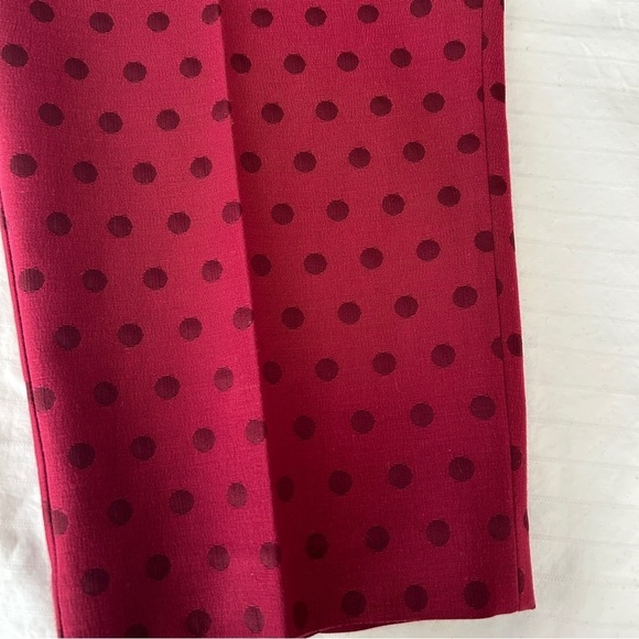 Talbots Pants Burgundy Wine Jacquard Dot Heritage Stretch Plus size 18 W Petite - Picture 11 of 16